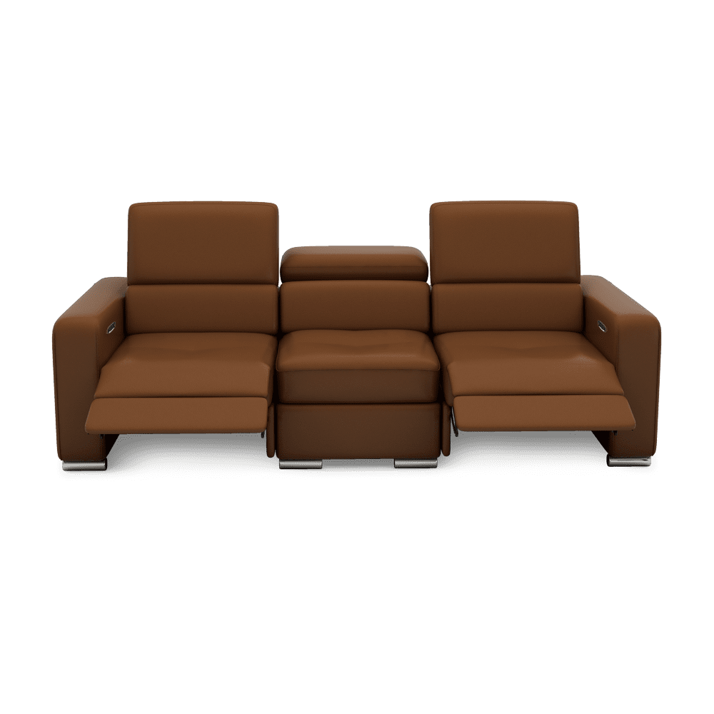 KELBY – Modular Leather Sofa with Extendable Seat & Motorised Incliner (3-Seater)