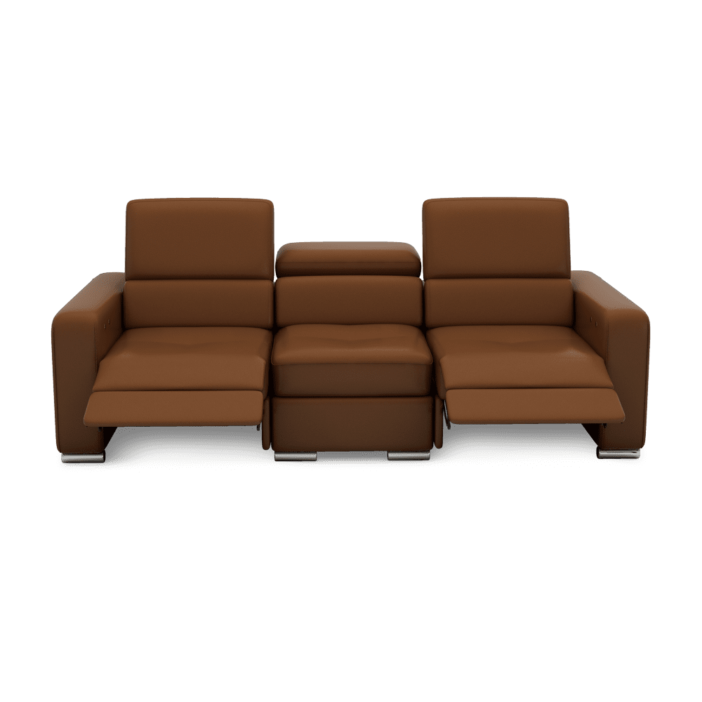 KELBY – Modular Leather Sofa with Extendable Seat & Motorised Incliner (3-Seater)