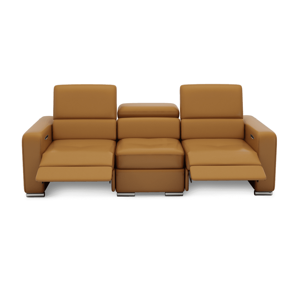 KELBY – Modular Leather Sofa with Extendable Seat & Motorised Incliner (3-Seater)