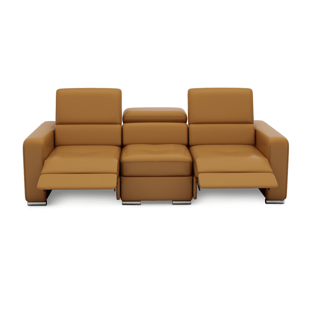 KELBY – Modular Leather Sofa with Extendable Seat & Motorised Incliner (3-Seater)