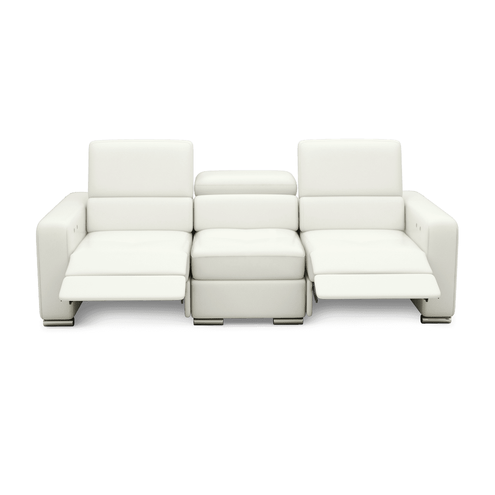 KELBY – Modular Leather Sofa with Extendable Seat & Motorised Incliner (3-Seater)