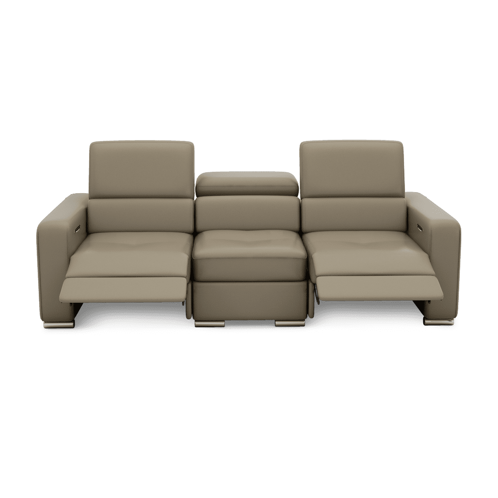 KELBY – Modular Leather Sofa with Extendable Seat & Motorised Incliner (3-Seater)
