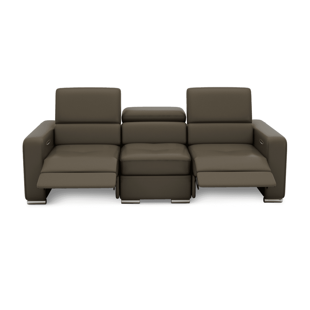 KELBY – Modular Leather Sofa with Extendable Seat & Motorised Incliner (3-Seater)