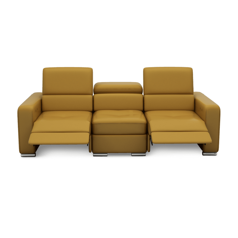 KELBY – Modular Leather Sofa with Extendable Seat & Motorised Incliner (3-Seater)