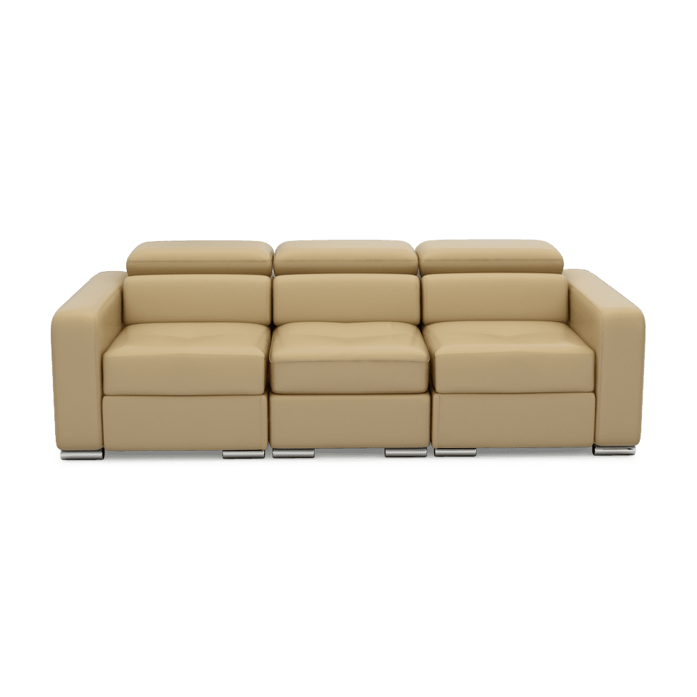 KELBY – Modular Leather Sofa with Extendable Seat & Motorised Incliner (3-Seater)