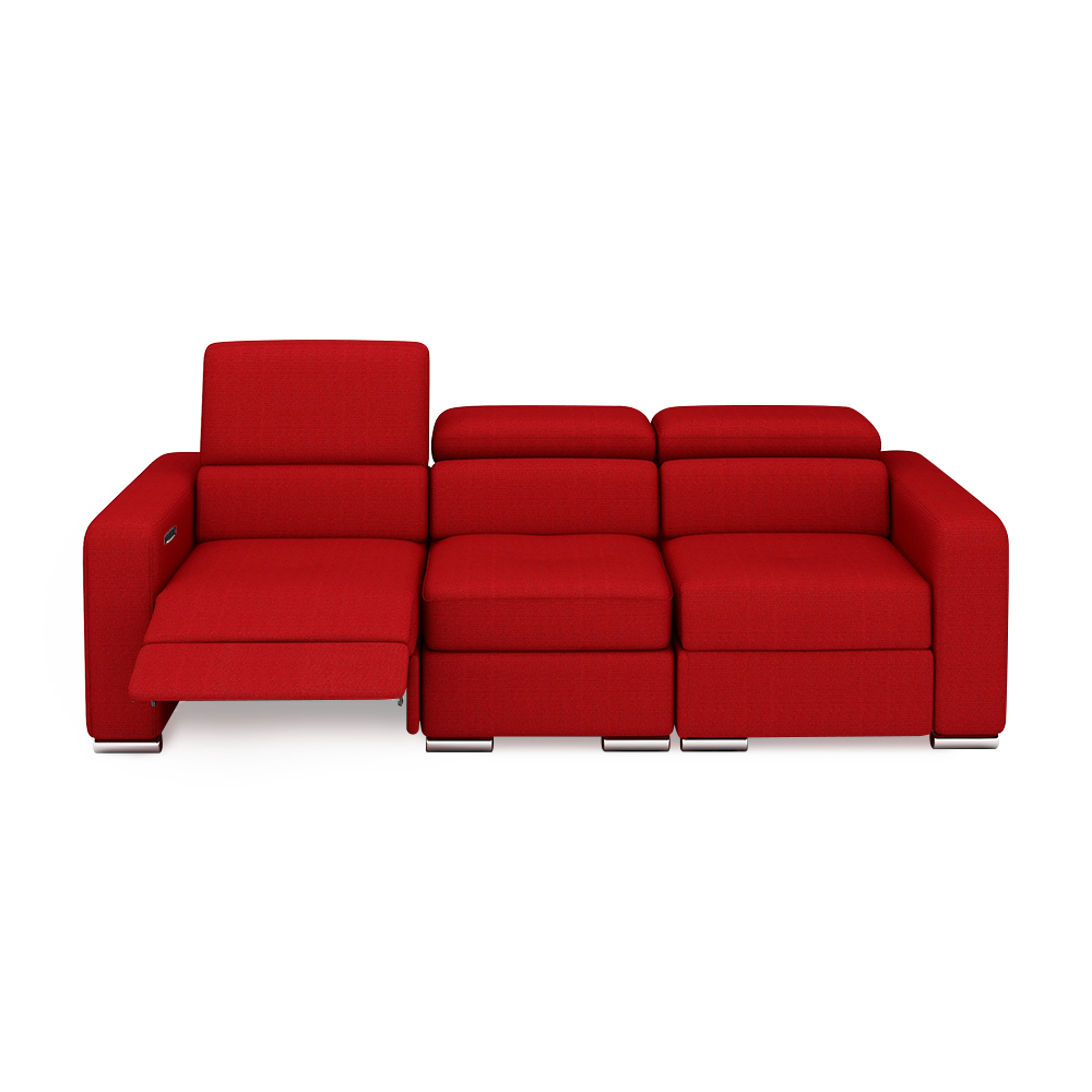 KELBY – Modular Leather Sofa with Extendable Seat & Motorised Incliner (3-Seater)