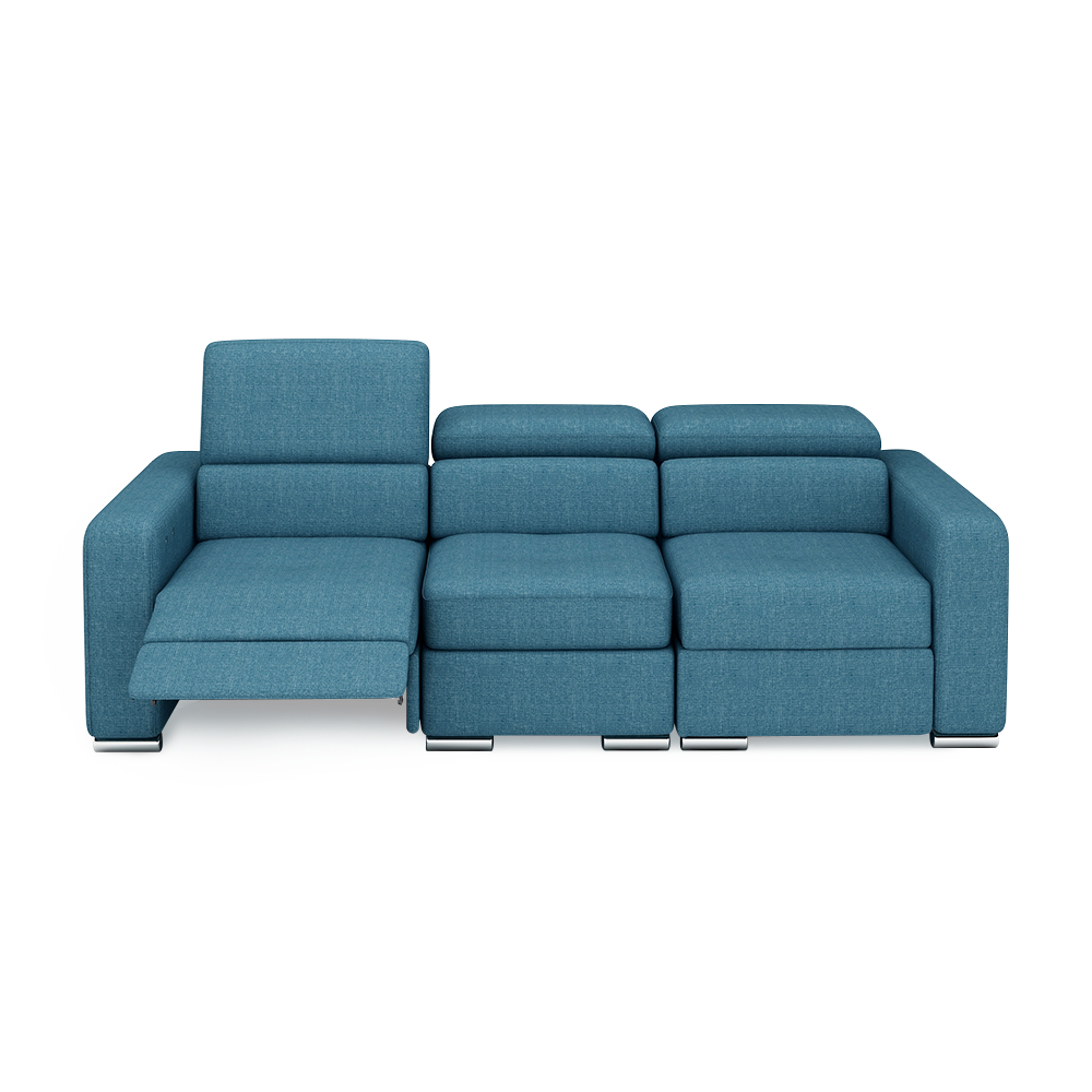 KELBY – Modular Leather Sofa with Extendable Seat & Motorised Incliner (3-Seater)