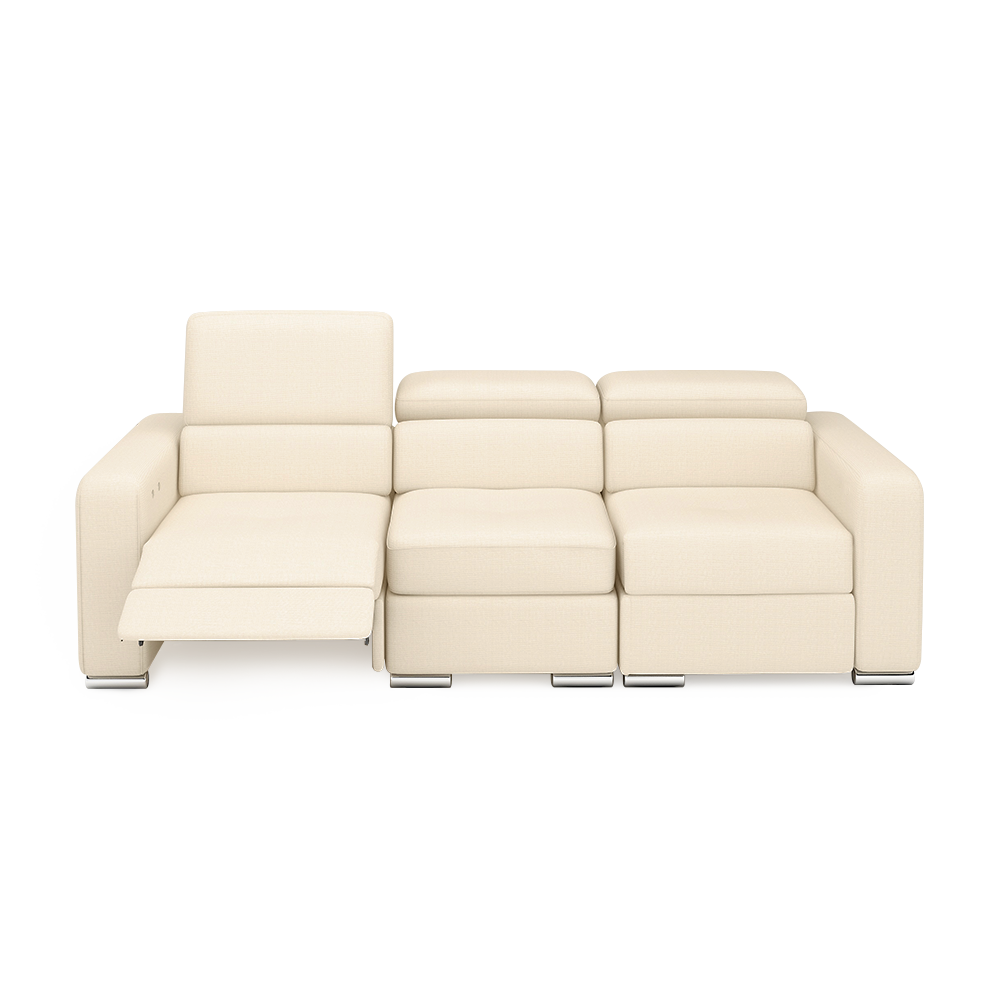 KELBY – Modular Leather Sofa with Extendable Seat & Motorised Incliner (3-Seater)