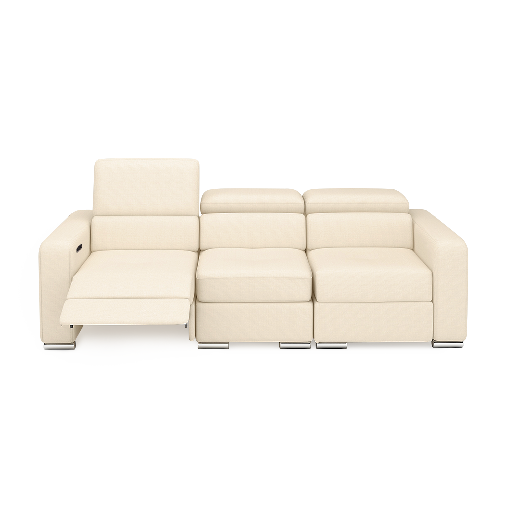 KELBY – Modular Leather Sofa with Extendable Seat & Motorised Incliner (3-Seater)