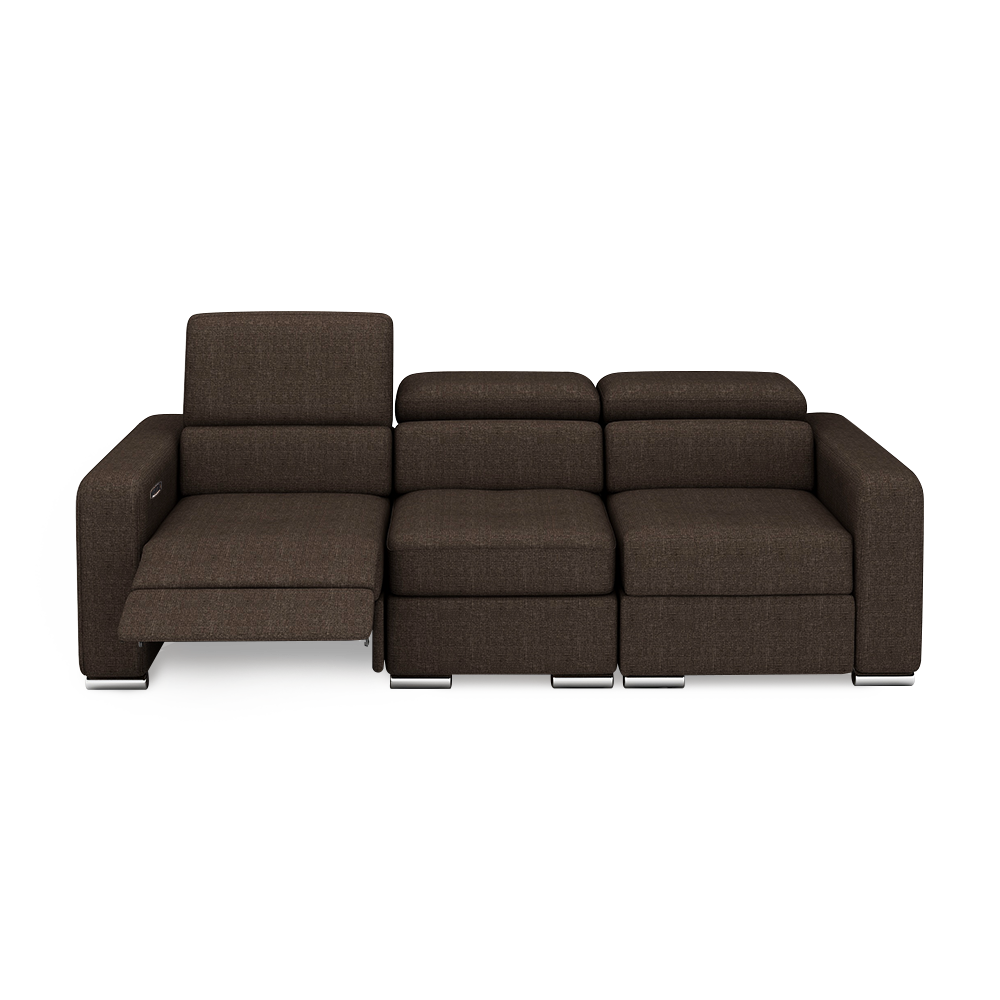 KELBY – Modular Leather Sofa with Extendable Seat & Motorised Incliner (3-Seater)