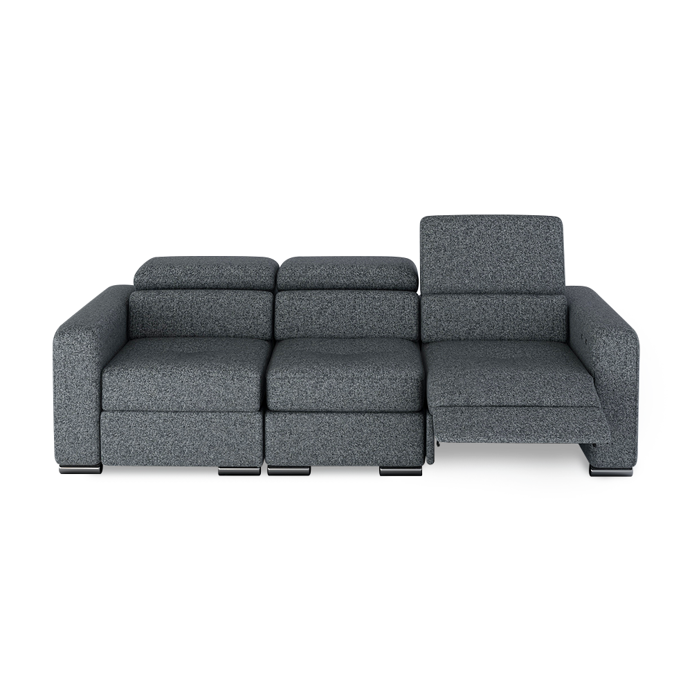 KELBY – Modular Leather Sofa with Extendable Seat & Motorised Incliner (3-Seater)