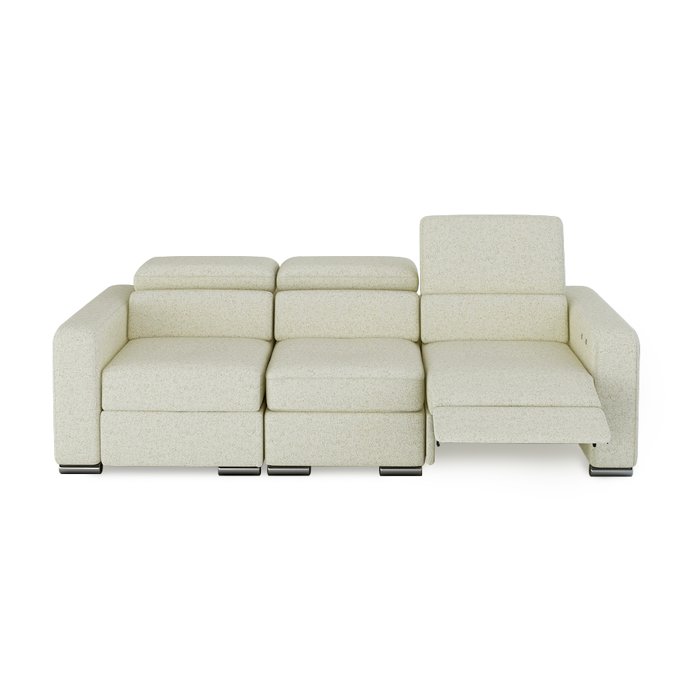 KELBY – Modular Leather Sofa with Extendable Seat & Motorised Incliner (3-Seater)