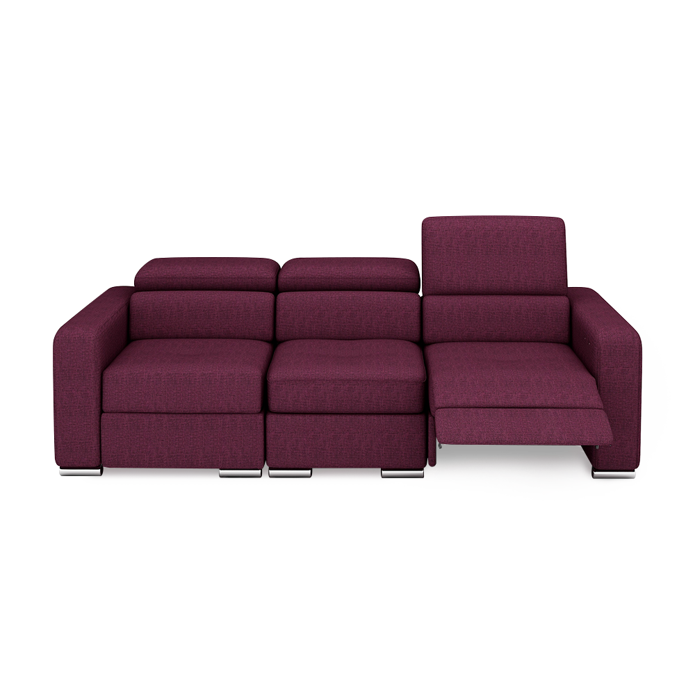 KELBY – Modular Leather Sofa with Extendable Seat & Motorised Incliner (3-Seater)