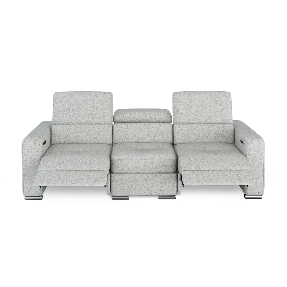 KELBY – Modular Leather Sofa with Extendable Seat & Motorised Incliner (3-Seater)