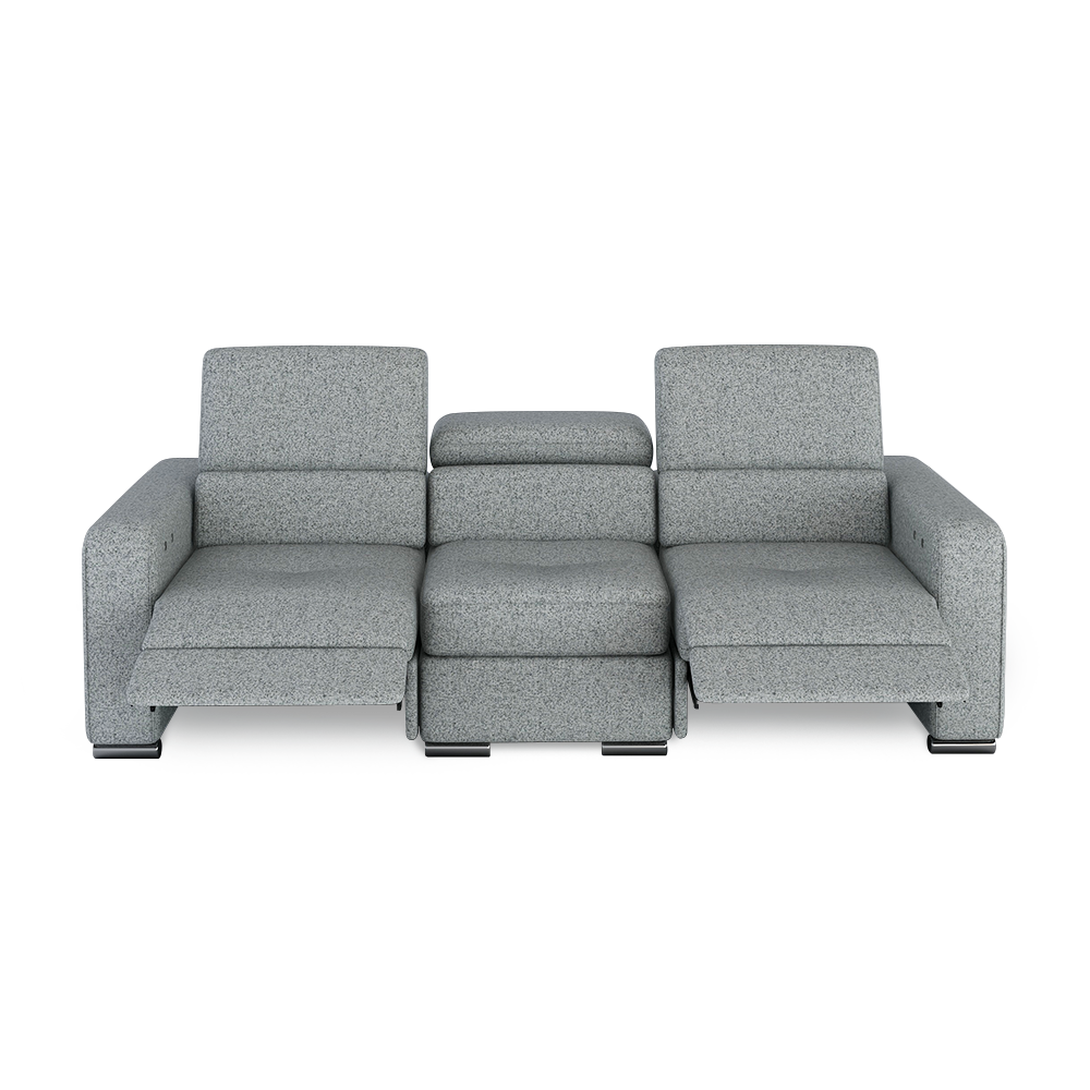 KELBY – Modular Leather Sofa with Extendable Seat & Motorised Incliner (3-Seater)
