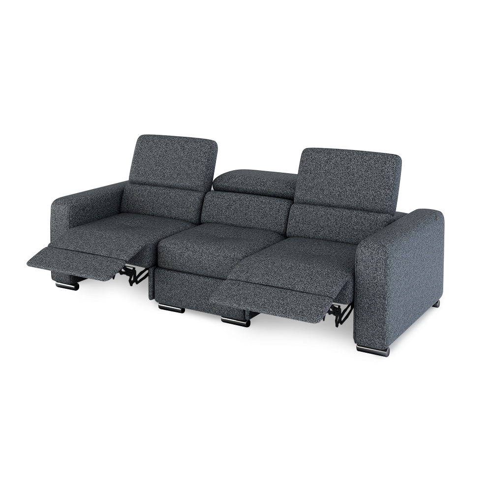 KELBY – Modular Leather Sofa with Extendable Seat & Motorised Incliner (3-Seater)