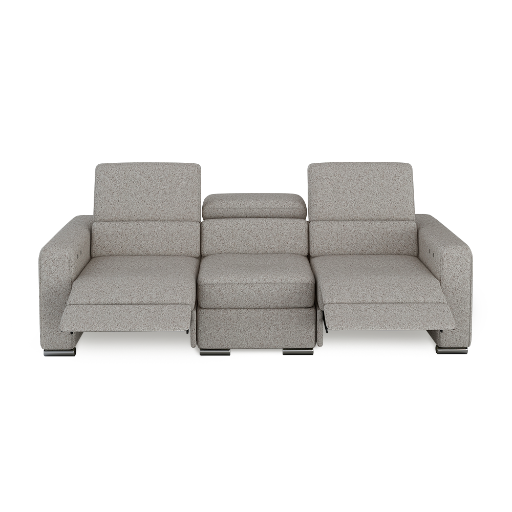 KELBY – Modular Leather Sofa with Extendable Seat & Motorised Incliner (3-Seater)