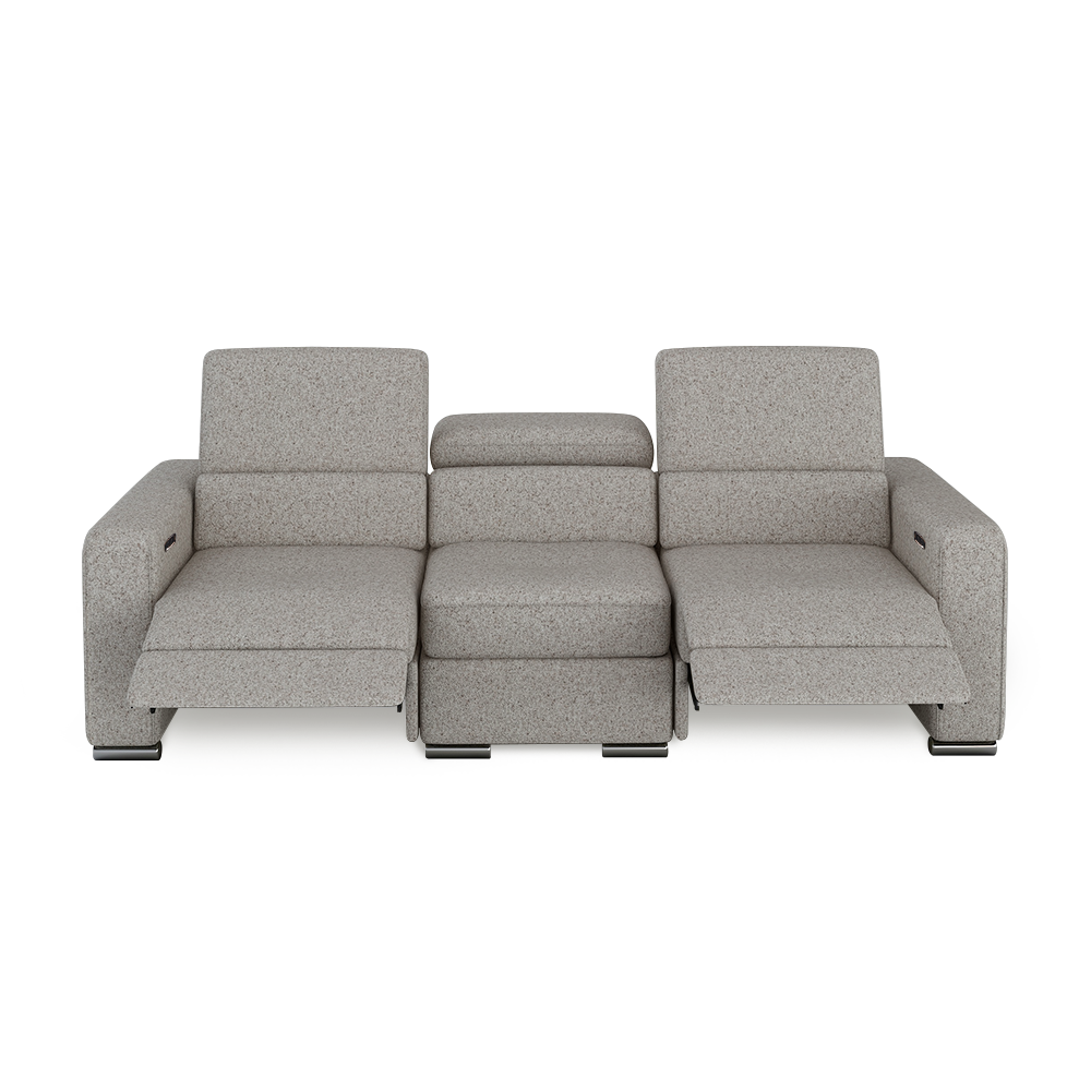 KELBY – Modular Leather Sofa with Extendable Seat & Motorised Incliner (3-Seater)