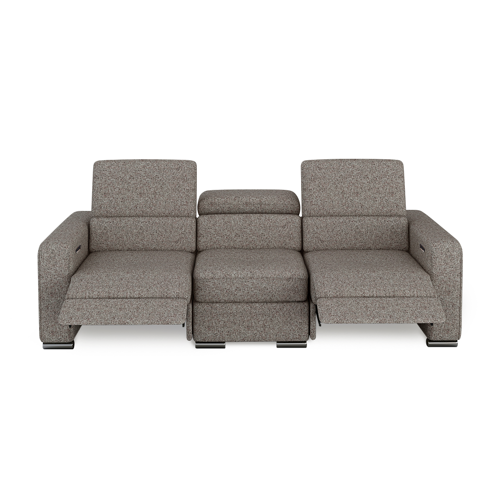 KELBY – Modular Leather Sofa with Extendable Seat & Motorised Incliner (3-Seater)