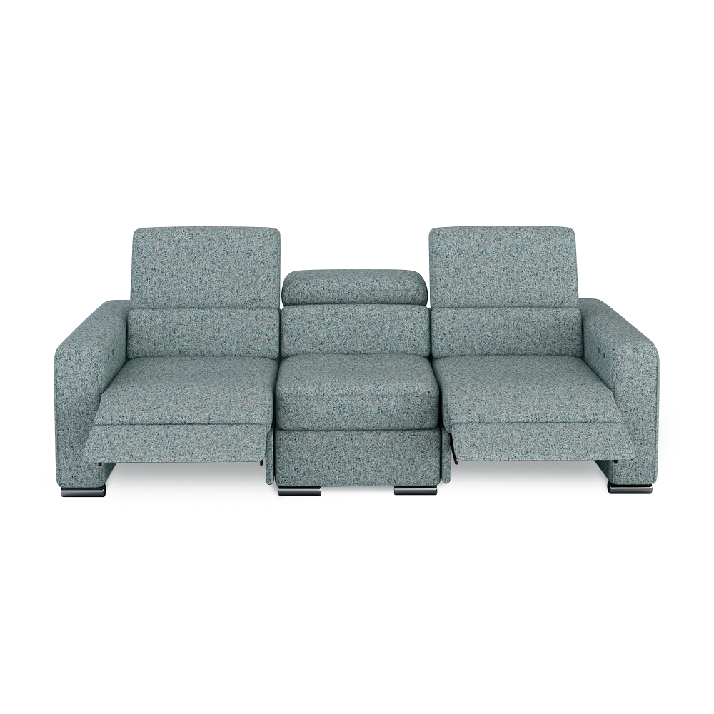 KELBY – Modular Leather Sofa with Extendable Seat & Motorised Incliner (3-Seater)