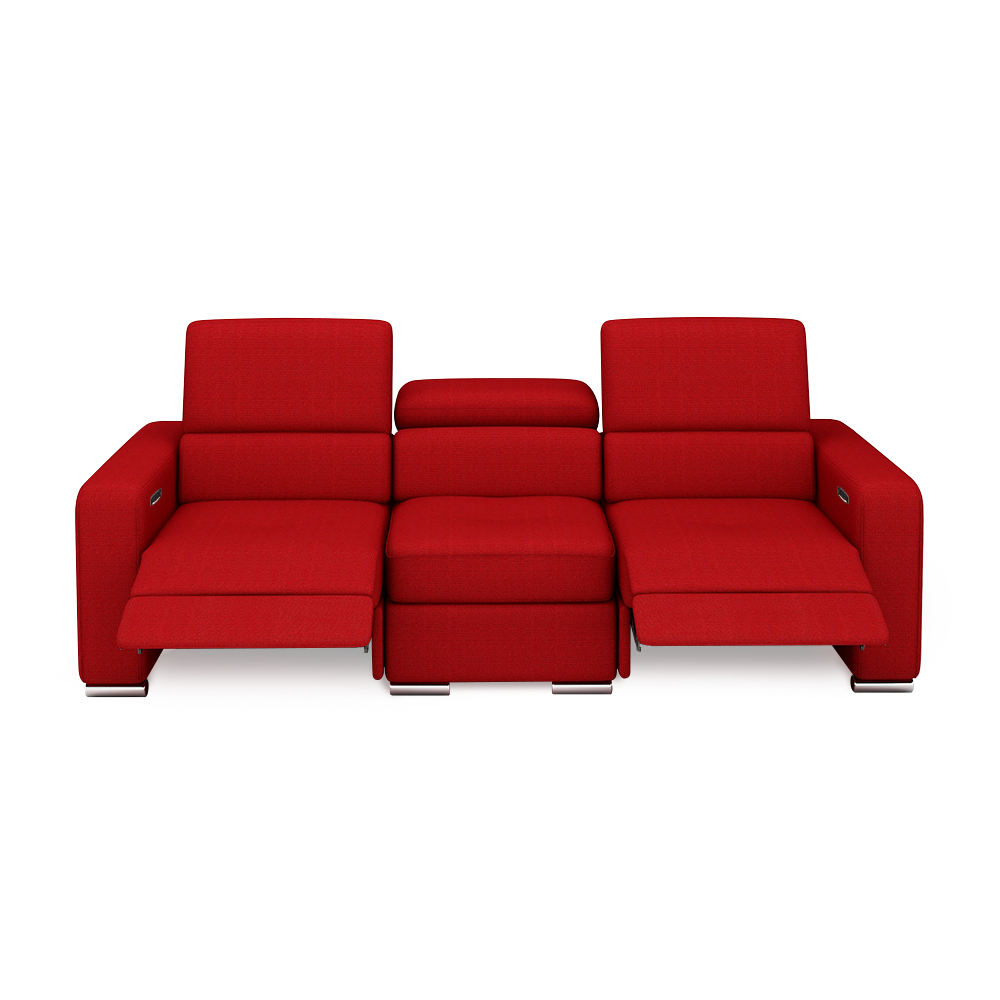 KELBY – Modular Leather Sofa with Extendable Seat & Motorised Incliner (3-Seater)
