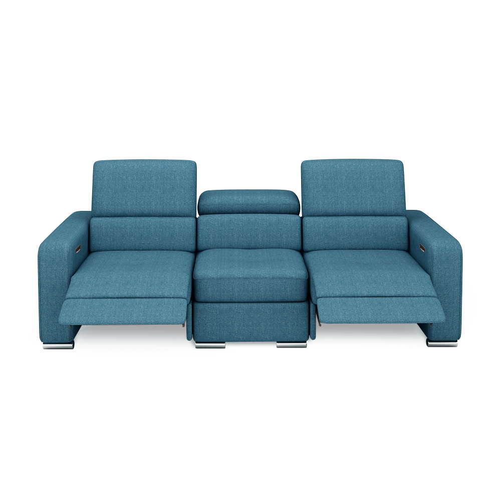KELBY – Modular Leather Sofa with Extendable Seat & Motorised Incliner (3-Seater)