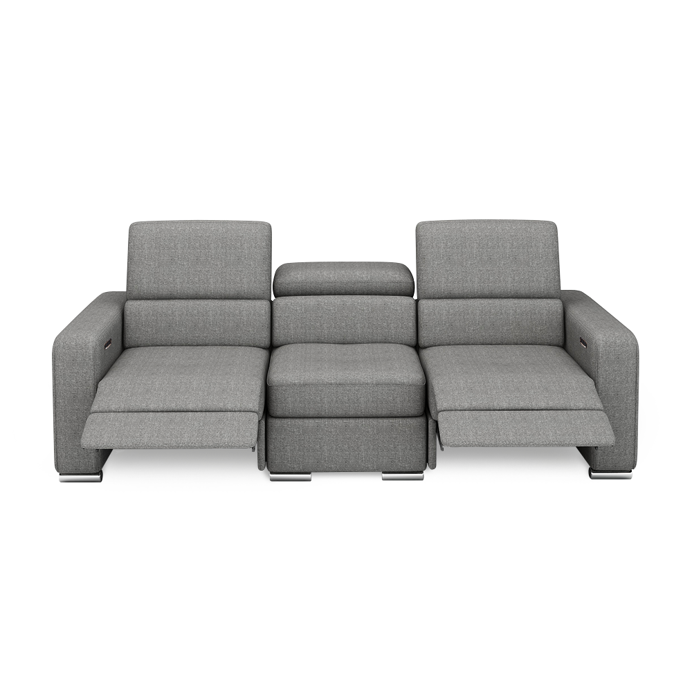 KELBY – Modular Leather Sofa with Extendable Seat & Motorised Incliner (3-Seater)