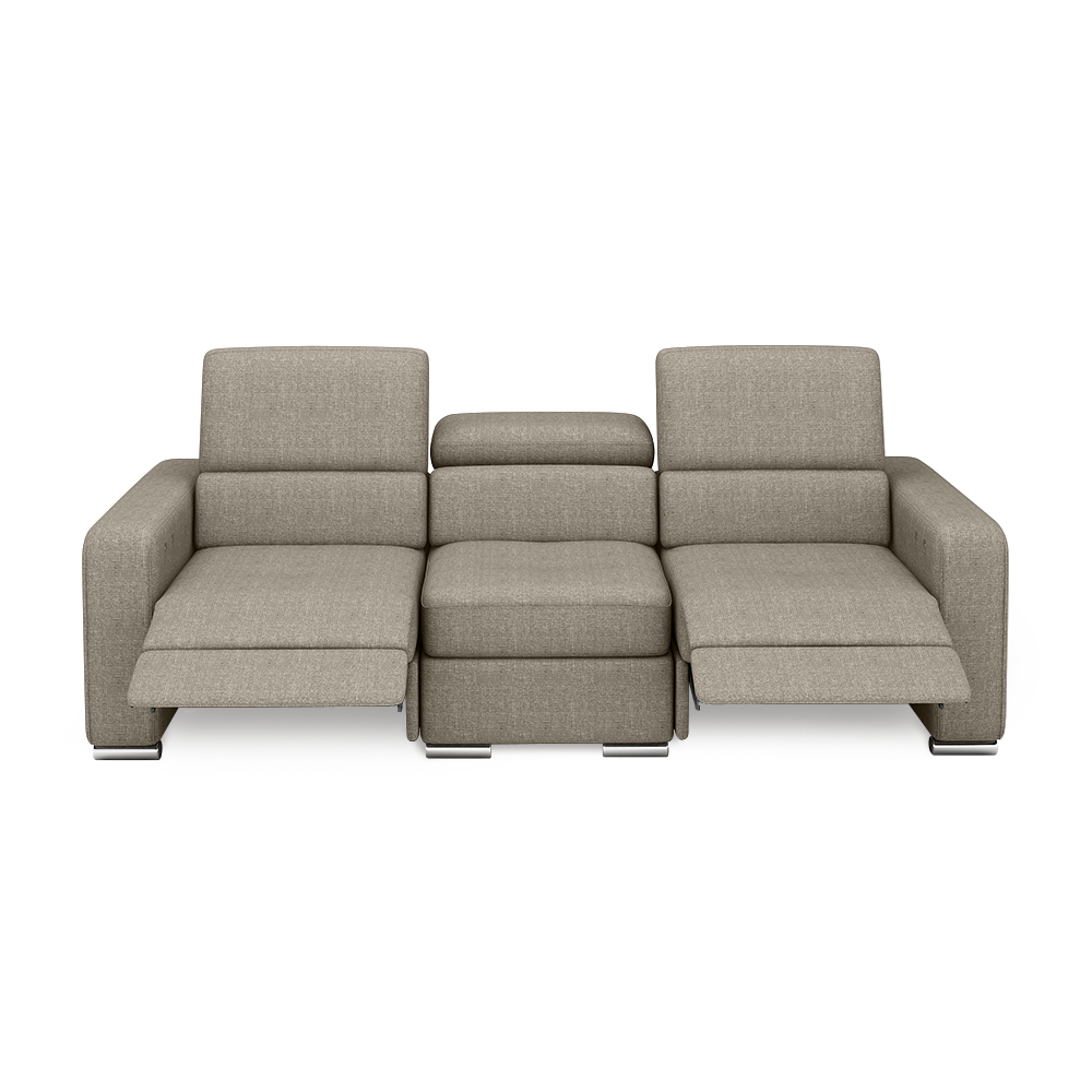 KELBY – Modular Leather Sofa with Extendable Seat & Motorised Incliner (3-Seater)