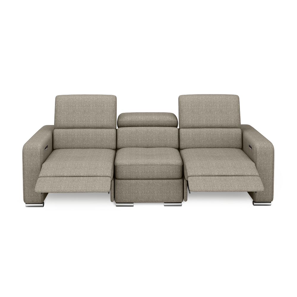 KELBY – Modular Leather Sofa with Extendable Seat & Motorised Incliner (3-Seater)