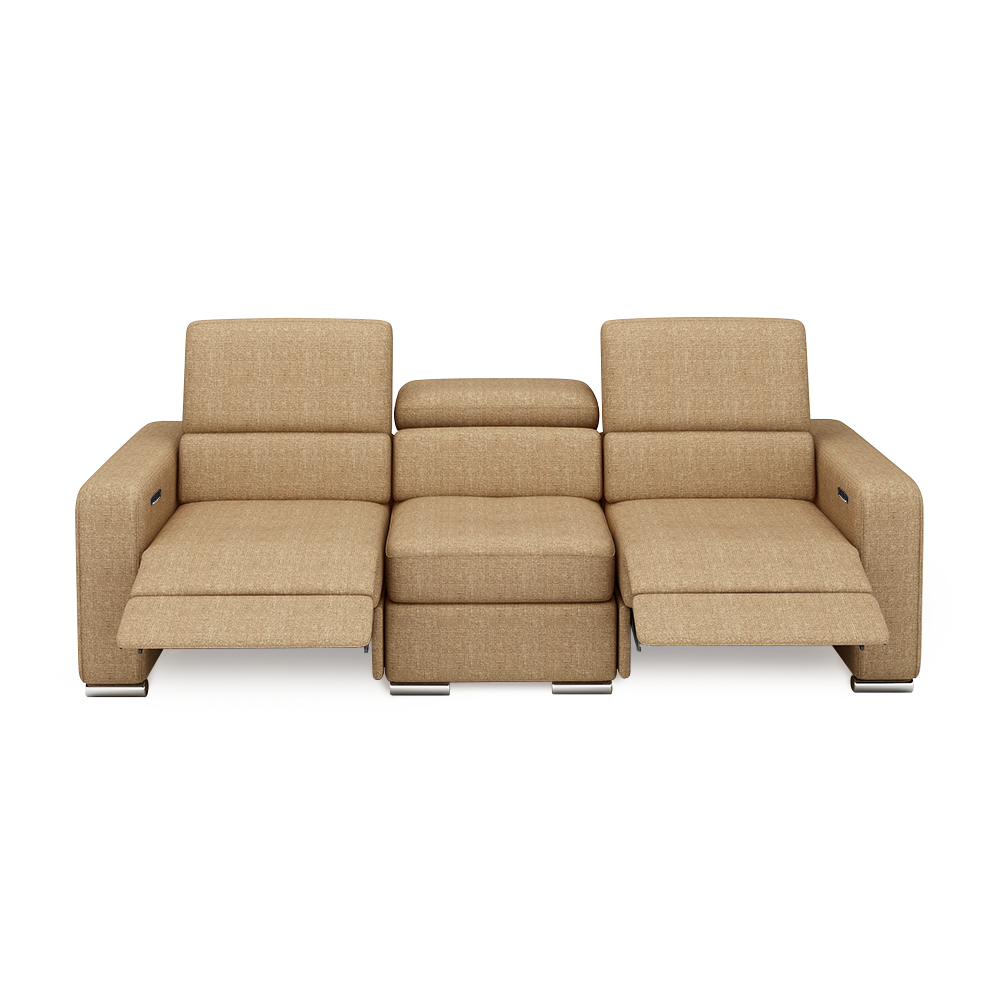 KELBY – Modular Leather Sofa with Extendable Seat & Motorised Incliner (3-Seater)