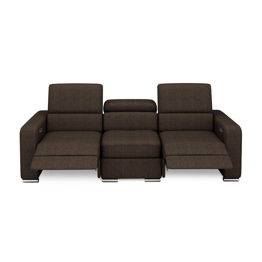 KELBY – Modular Leather Sofa with Extendable Seat & Motorised Incliner (3-Seater)