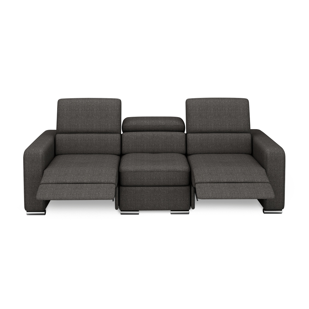 KELBY – Modular Leather Sofa with Extendable Seat & Motorised Incliner (3-Seater)