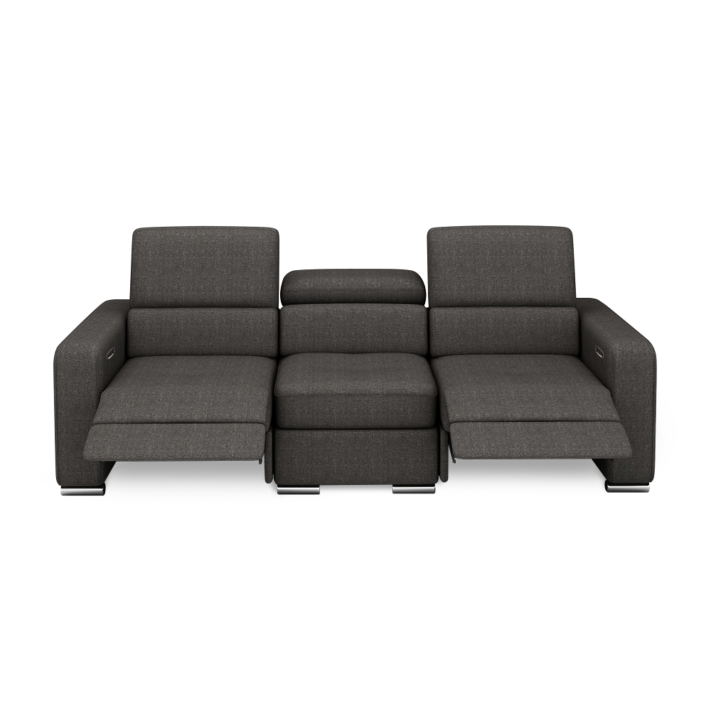 KELBY – Modular Leather Sofa with Extendable Seat & Motorised Incliner (3-Seater)