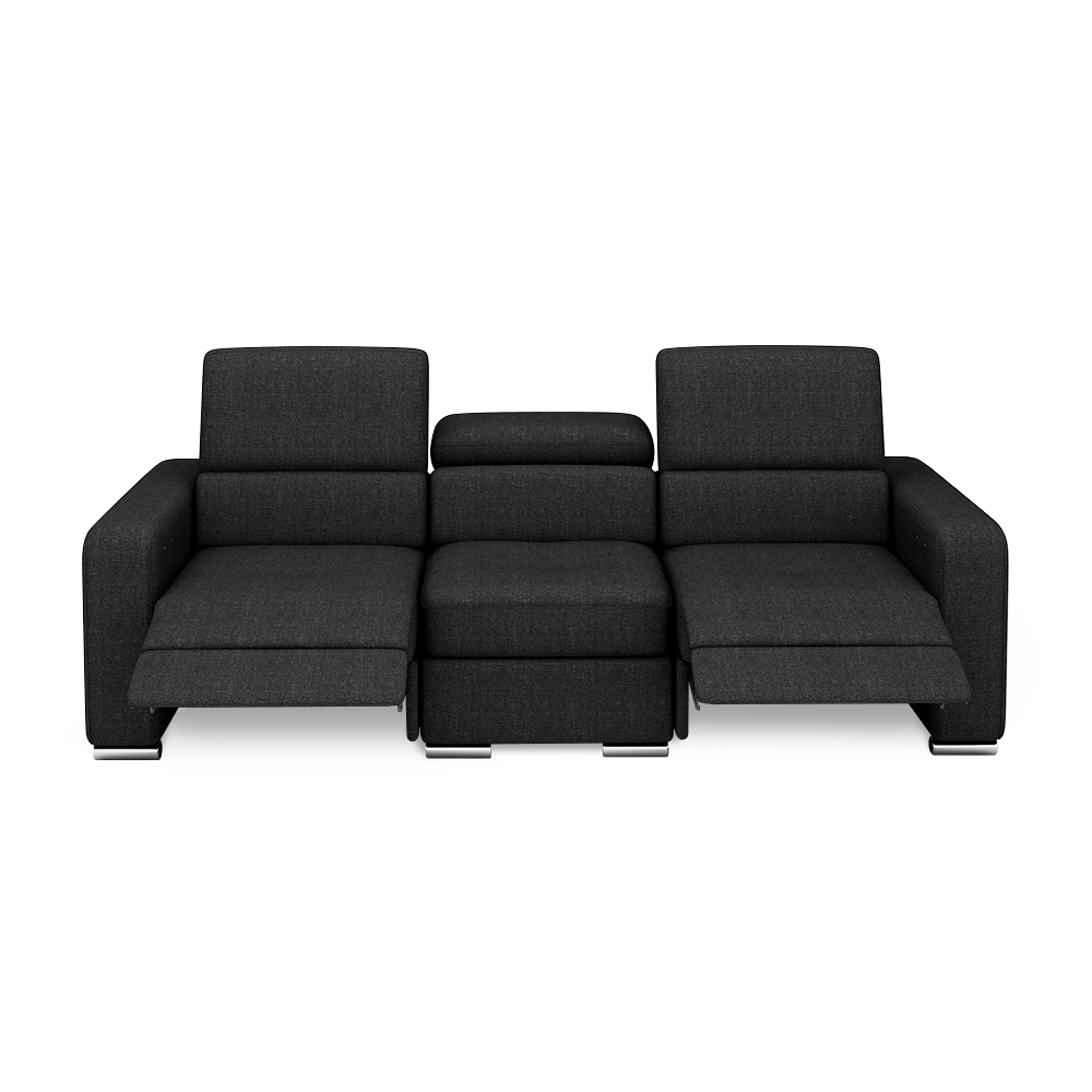 KELBY – Modular Leather Sofa with Extendable Seat & Motorised Incliner (3-Seater)