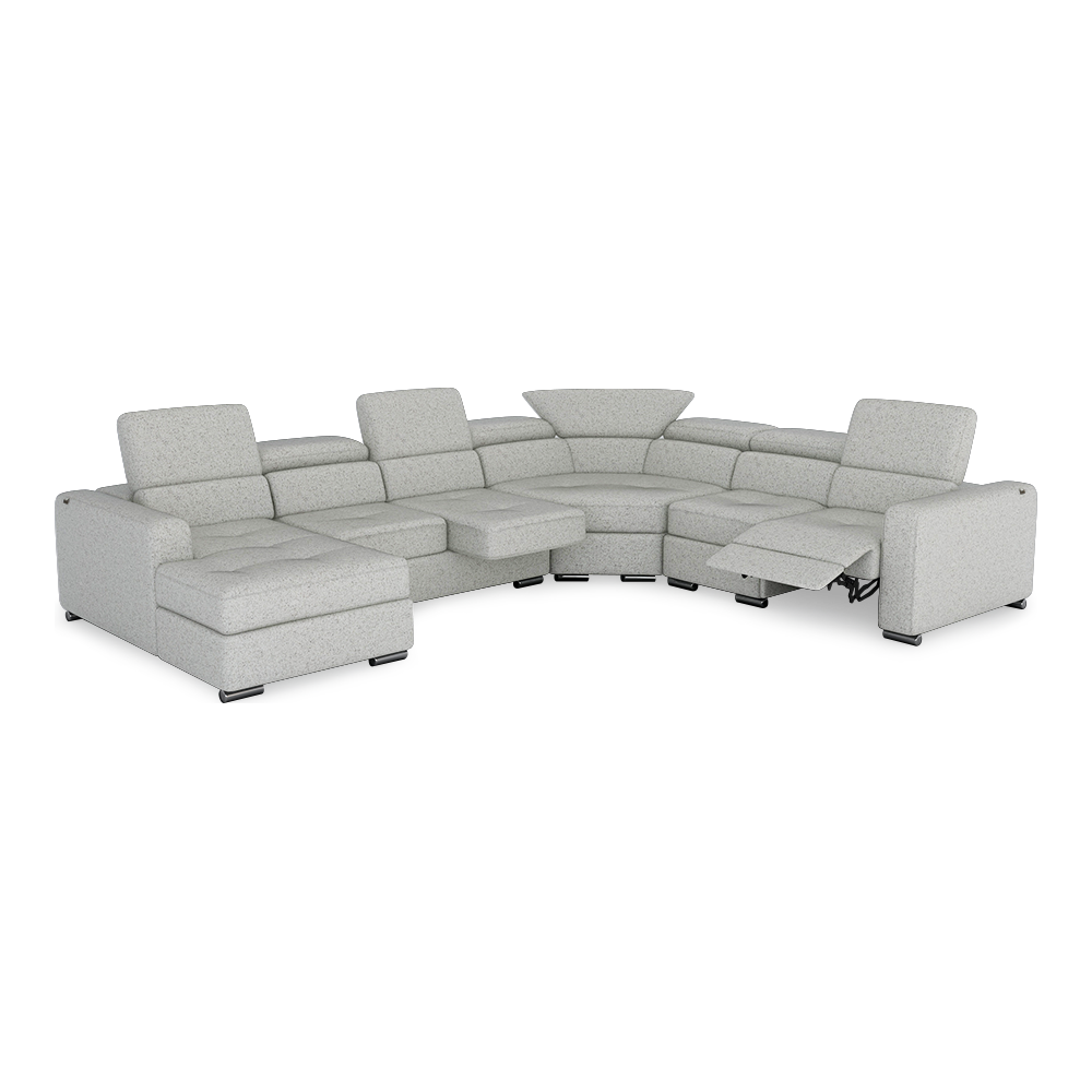 KELBY – Modular Leather Sofa with Extendable Seat & Motorised Incliner (Corner)