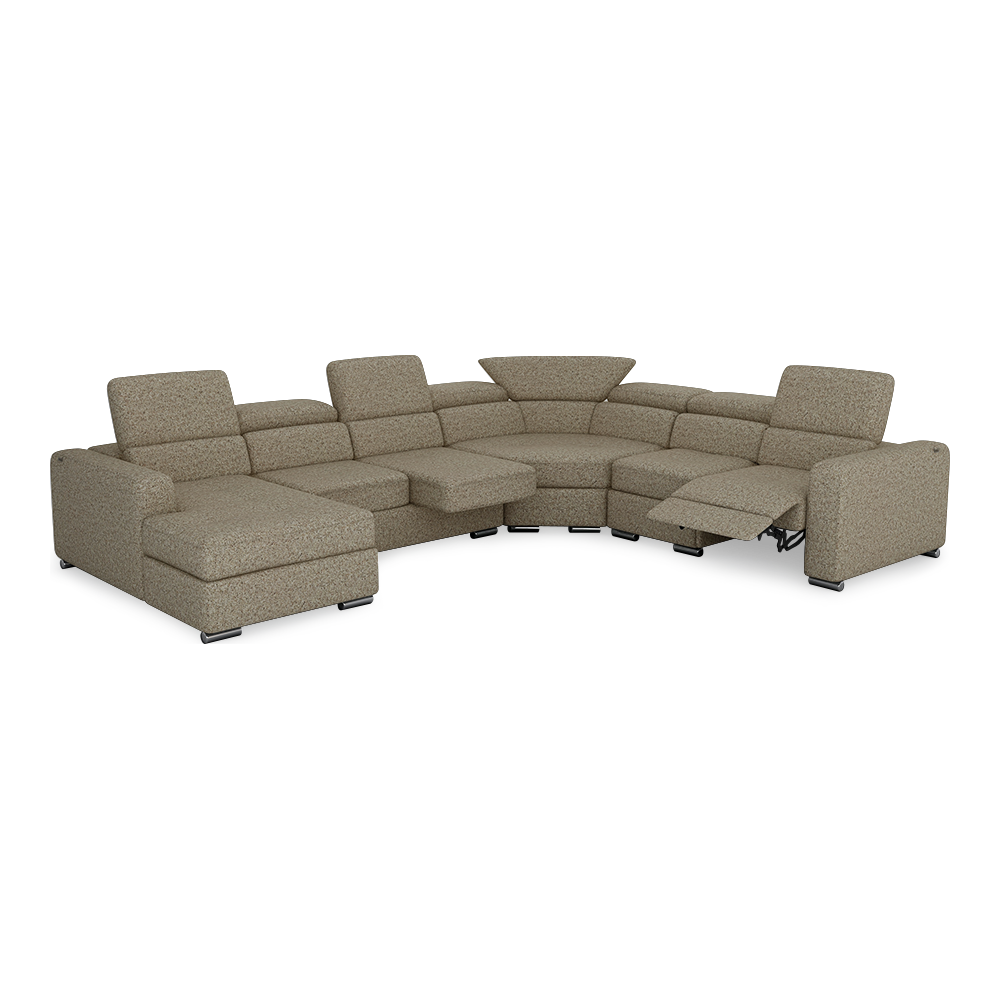 KELBY – Modular Leather Sofa with Extendable Seat & Motorised Incliner (Corner)