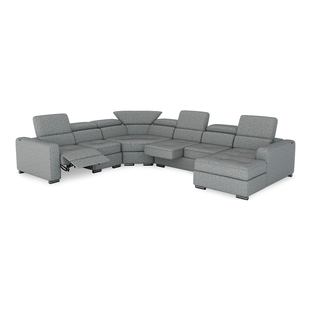 KELBY – Modular Leather Sofa with Extendable Seat & Motorised Incliner (Corner)