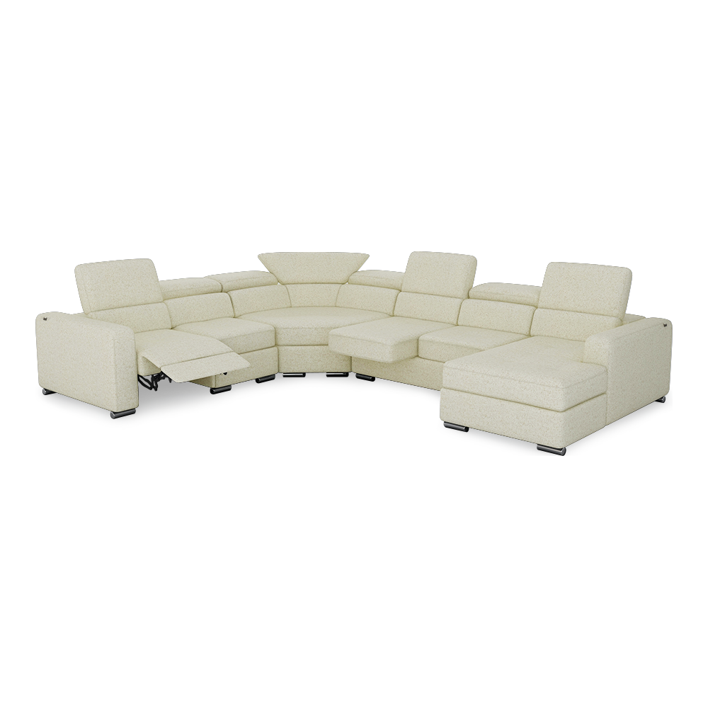 KELBY – Modular Leather Sofa with Extendable Seat & Motorised Incliner (Corner)