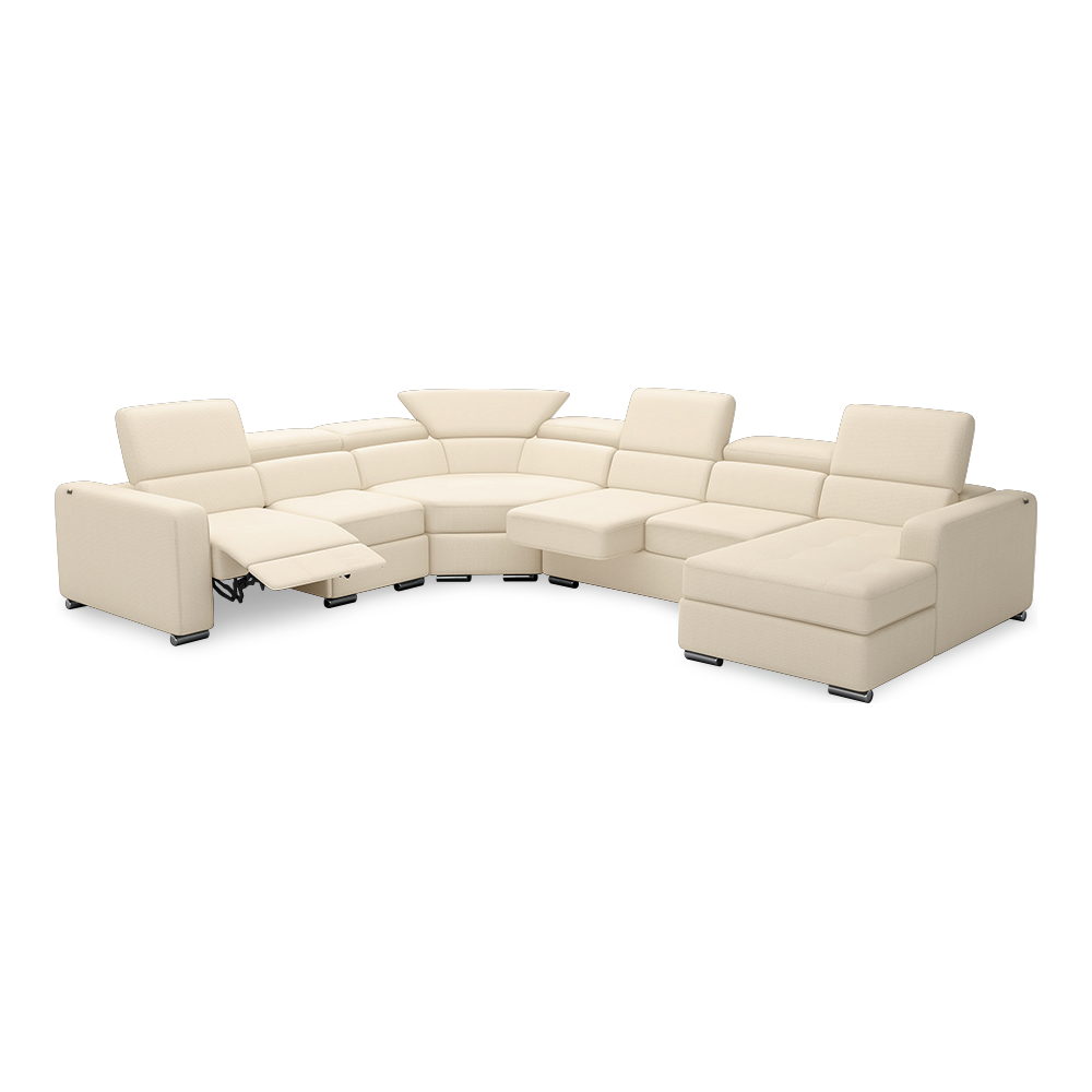 KELBY – Modular Leather Sofa with Extendable Seat & Motorised Incliner (Corner)