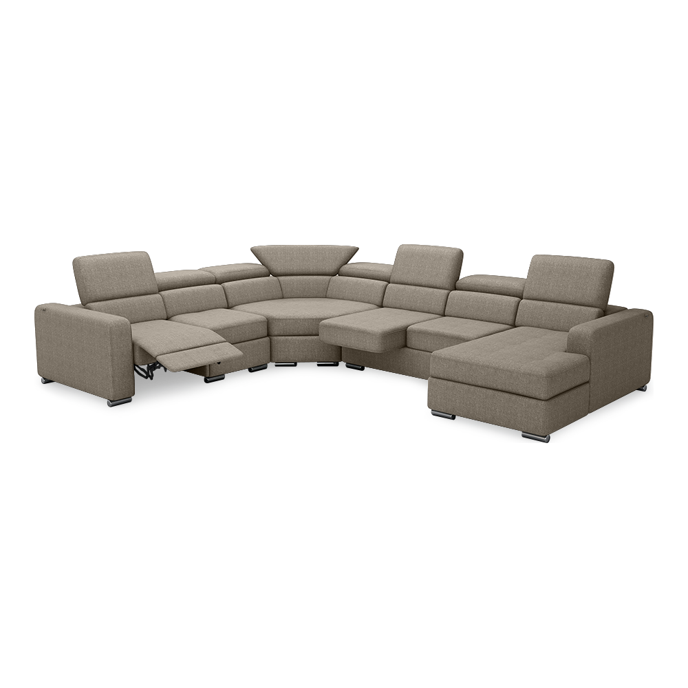KELBY – Modular Leather Sofa with Extendable Seat & Motorised Incliner (Corner)