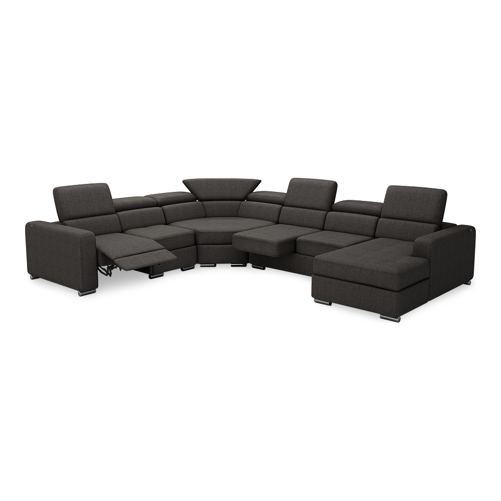 KELBY – Modular Leather Sofa with Extendable Seat & Motorised Incliner (Corner)