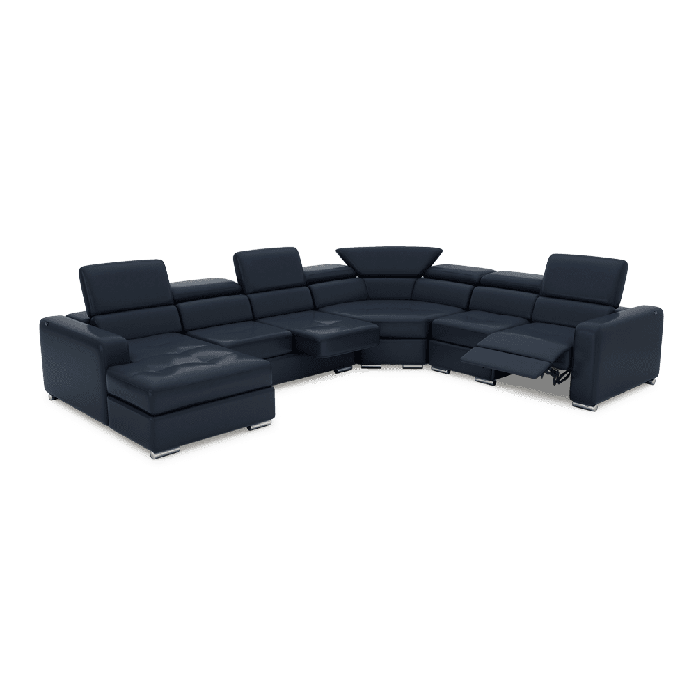 KELBY – Modular Leather Sofa with Extendable Seat & Motorised Incliner (Corner)