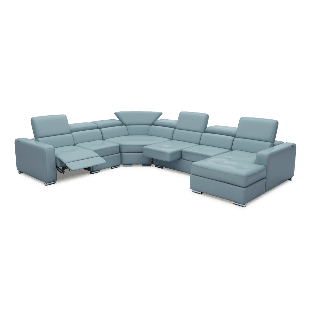 KELBY – Modular Leather Sofa with Extendable Seat & Motorised Incliner (Corner)