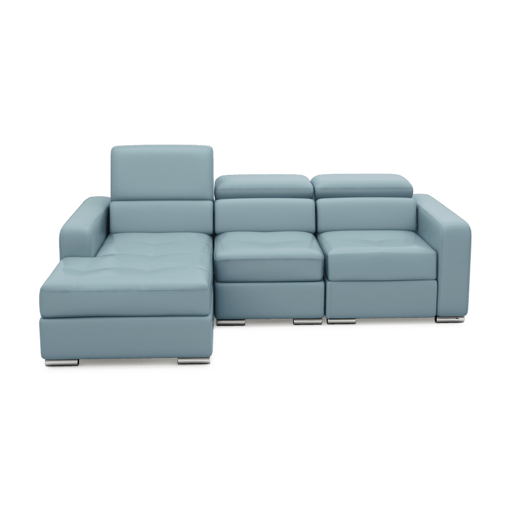 KELBY – Modular Leather Sofa with Extendable Seat & Motorised Incliner (L-Shaped)