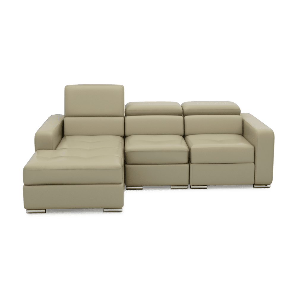 KELBY – Modular Leather Sofa with Extendable Seat & Motorised Incliner (L-Shaped)