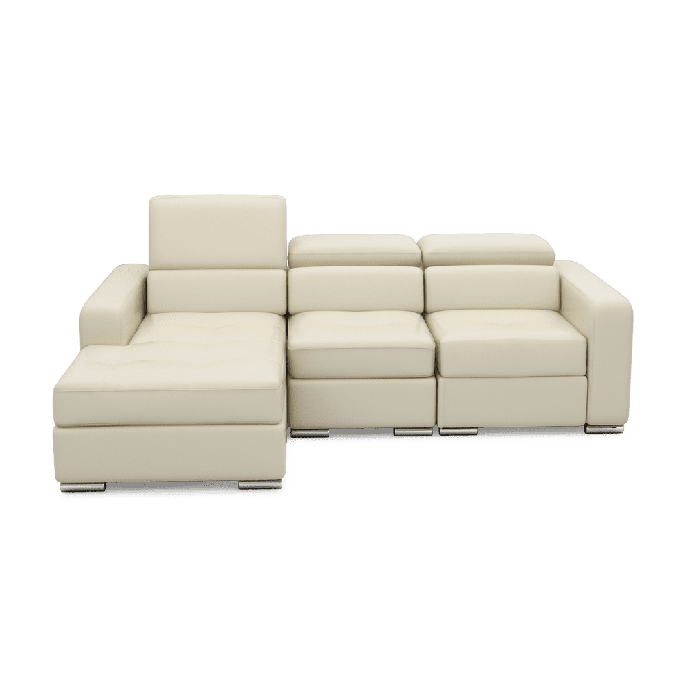 KELBY – Modular Leather Sofa with Extendable Seat & Motorised Incliner (L-Shaped)