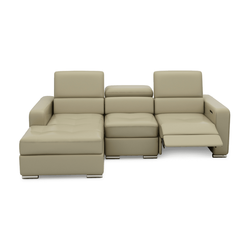 KELBY – Modular Leather Sofa with Extendable Seat & Motorised Incliner (L-Shaped)