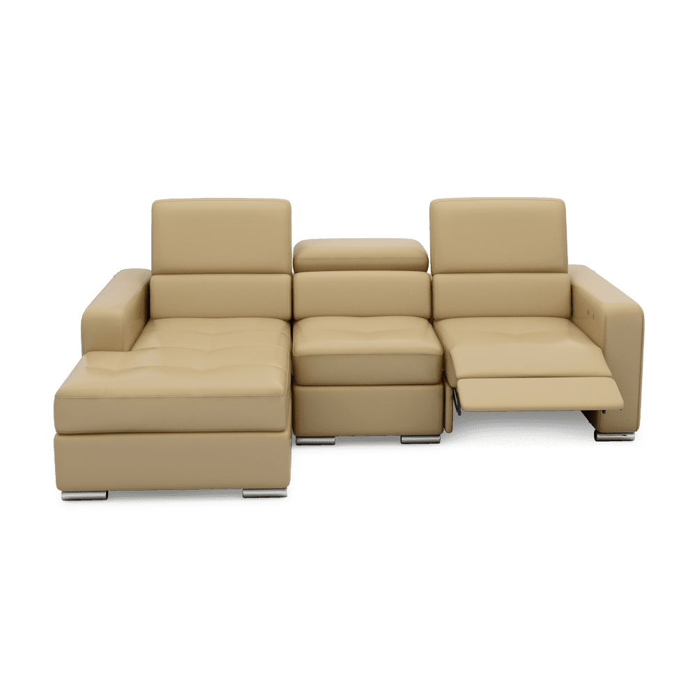 KELBY – Modular Leather Sofa with Extendable Seat & Motorised Incliner (L-Shaped)