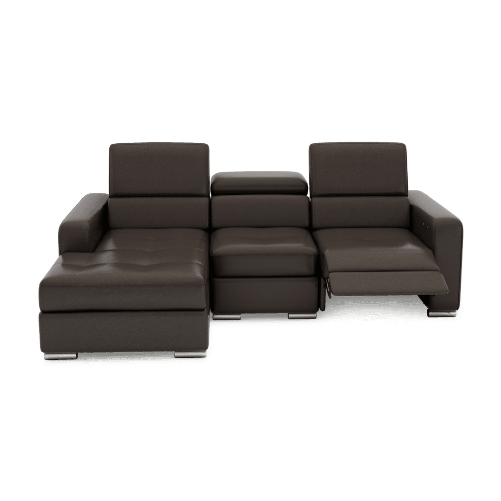 KELBY – Modular Leather Sofa with Extendable Seat & Motorised Incliner (L-Shaped)