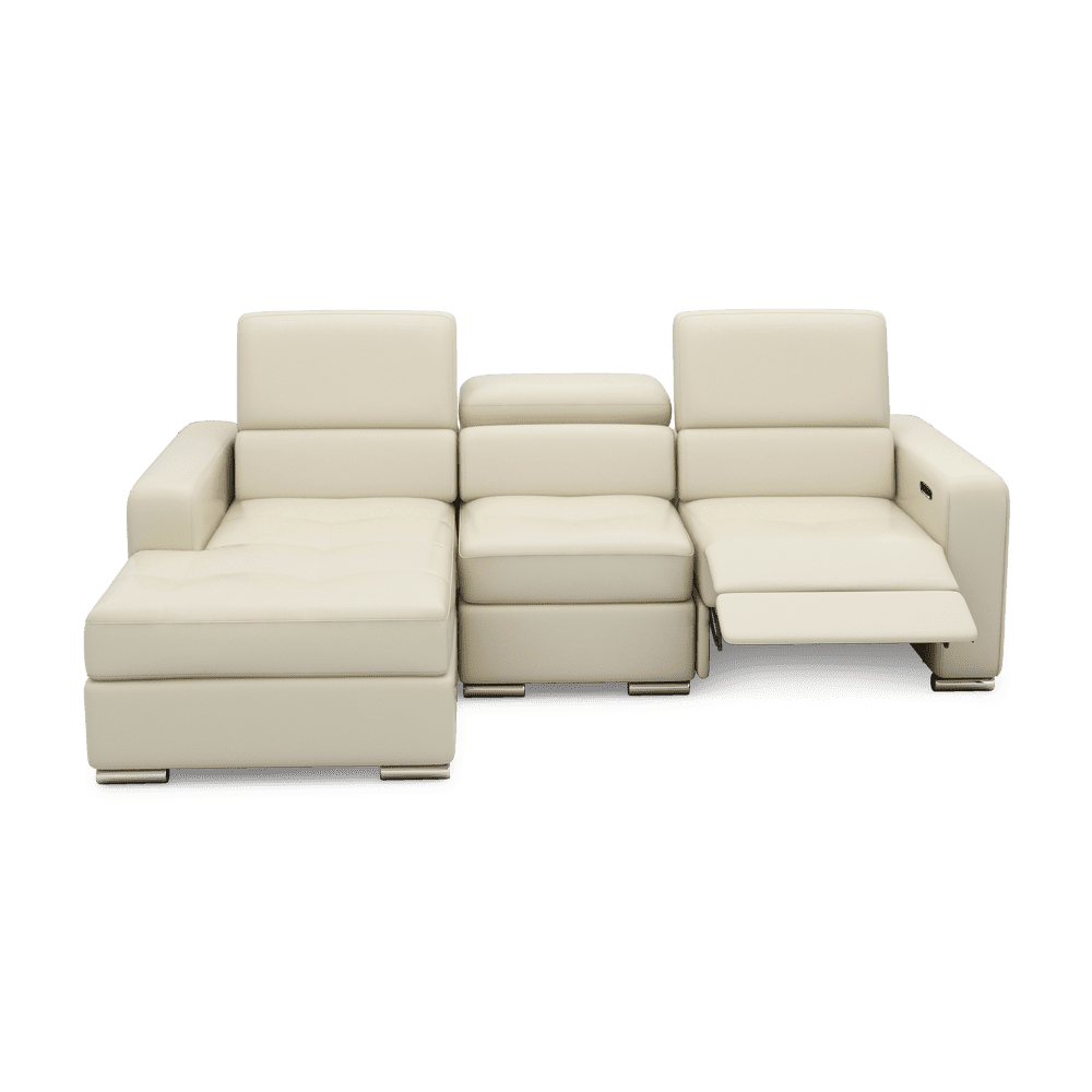 KELBY – Modular Leather Sofa with Extendable Seat & Motorised Incliner (L-Shaped)